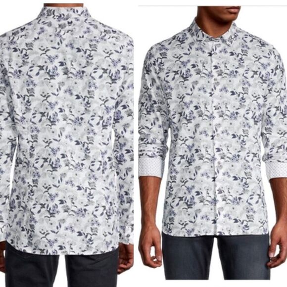 NWT TED BAKER London Linen Mens Shirt SIZE XXL CHEST 24 1/2” - Picture 1 of 15